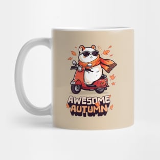 Awesome Autumn Fall Hamster on Wheels Mug